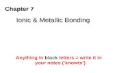 Chapter 7 Ionic & Metallic Bonding