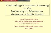 Technology-Enhanced Learning in the University of Minnesota  Academic Health Center