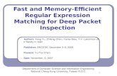 Fast and Memory-Efficient Regular Expression Matching for Deep Packet Inspection