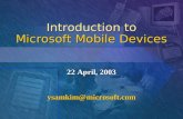 Introduction to Microsoft Mobile Devices