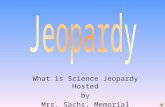 What is Science Jeopardy Hosted by Mrs. Sachs, Memorial Middle School