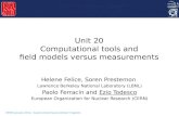 Unit 20 Computational tools and field models versus measurements
