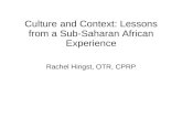 Culture and Context: Lessons from a Sub-Saharan African Experience