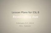 Lesson Plans for ESL 8