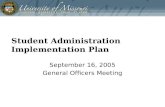 Student Administration Implementation Plan