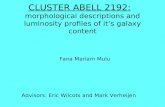 CLUSTER ABELL 2192: morphological descriptions and luminosity profiles of it’s galaxy content