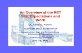 An Overview of the RET Site, Expectations and Work Dr. Anant R. Kukreti Associate Dean & Professor