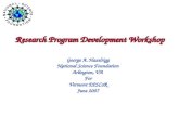 Research Program Development Workshop