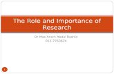 The Role and Importance of Research