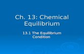 Ch. 13: Chemical Equilibrium