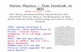 Parton Physics – from Fermilab to RHIC