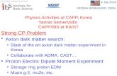 Physics Activities at CAPP ,  Korea Yannis Semertzidis CAPP /IBS at KAIST