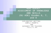 NEW JERSEY ASSESSMENT OF KNOWLEDGE AND SKILLS (NJ ASK) Grades 6, 7, and 8