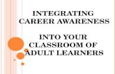 INTEGRATING  CAREER AWARENESS  INTO YOUR  CLASSROOM OF  ADULT LEARNERS