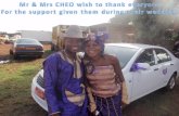Mr  &  Mrs  CHEO wish to thank everyone For the support given them during their wedding.