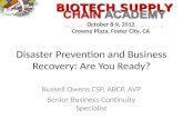 Disaster Prevention and Business Recovery: Are You Ready?