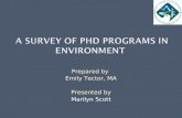 A Survey of PhD Programs in Environment