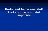 Herbs and herbs raw stuff that contain steroidal  saponins