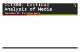 CCT300: Critical Analysis of Media