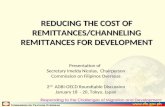 REDUCING THE COST OF REMITTANCES/CHANNELING REMITTANCES FOR DEVELOPMENT