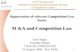 Appreciation of relevant Competition Law Issues M &A and Competition Law