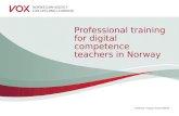 Professional training for digital competence teachers in Norway