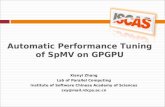 Automatic Performance Tuning of SpMV on GPGPU