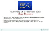 Summary 26 September 2012 Core Theme 1