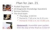 Plan for Jan. 21