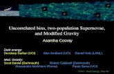 Uncorrelated bins, two-population Supernovae, and Modified Gravity