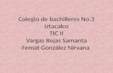 Colegio de bachilleres No.3 Iztacalco TIC II Vargas Rojas Samanta Femat González  N irvana