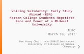 Voicing Solidarity: Early Study Abroad (ESA)