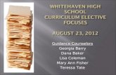 Whitehaven High School Curriculum Elective Focuses August 23, 2012