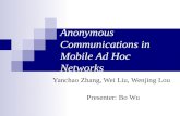 Anonymous Communications in Mobile Ad Hoc Networks