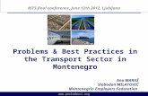 Problems & Best Practices in the Transport Sector in Montenegro Ana MARAŠ Slobodan MILATOVIĆ