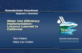 Water Use Efficiency Implementation: Lessons Learned in California
