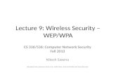 Lecture 9: Wireless Security – WEP/WPA