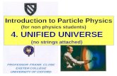 Introduction to Particle Physics            (for non physics students) 4. UNIFIED UNIVERSE