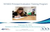 NYSED Principal Evaluation Training Program