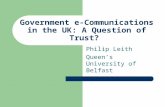 Government e-Communications in the UK: A Question of Trust?