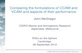 Comparing the formulations of CCAM and VCAM and aspects of their performance