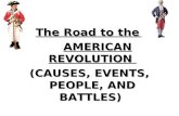 The Road to the  AMERICAN REVOLUTION  (CAUSES, EVENTS, PEOPLE, AND BATTLES)