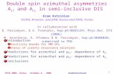 Double spin azimuthal asymmetries A LT  and A LL  in semi-inclusive DIS