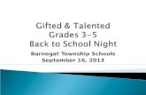 Gifted & Talented Grades 3-5 Back to School Night