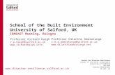 School of the Built Environment University of Salford, UK CENEAST Meeting, Bologna
