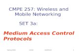 CMPE 257: Wireless and Mobile Networking  SET 3a: