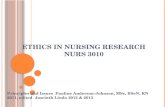 Ethics in Nursing Research NURS 3010
