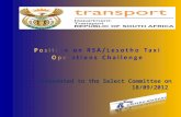 Position on RSA/Lesotho Taxi Operations Challenge