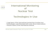 International Monitoring  of  Nuclear Test  Technologies In Use