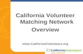 California Volunteer Matching Network Overview CaliforniaVolunteers